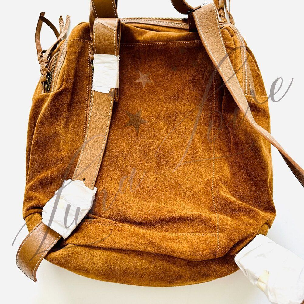 FREE PEOPLE We The Free Bexley Suede Backpack In Tan NWT - Picture 9 of 12